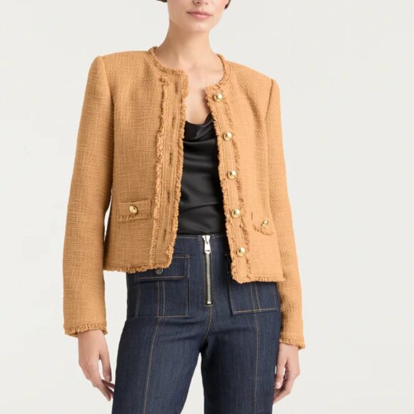 NWT Cinq a Sept 5a7 Christie Jacket Sz4 Sahara Brown Tan French Casual Holiday